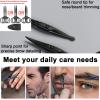 Eyebrow & Rounded Tips Nose Hair Scissors with Carrying Pouch for Men Women,Stainless Steel Small Scissors for Grooming Brow, Beard, Mustache, Eyelashes, Ear Hair,Hair Cutting (Black) view 3