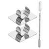 EUVAROMEX 2 Sets Ring Palette Highlighter Makeup Spatula Small Gel Pressed Make up Brushes Cream Contour Palettes Chrome Kit Powder Polish Makeup Brushes Nail Plate Stainless Steel Silver/1240 view 3