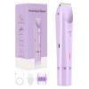 Bikini Trimmer for Women, 2-in-1 Painless Electric Razor with Ceramic Blade, Cordless for Sensitive Skin, Waterproof Dual Head Shaver Women for Facial and Body (Purple) view 1