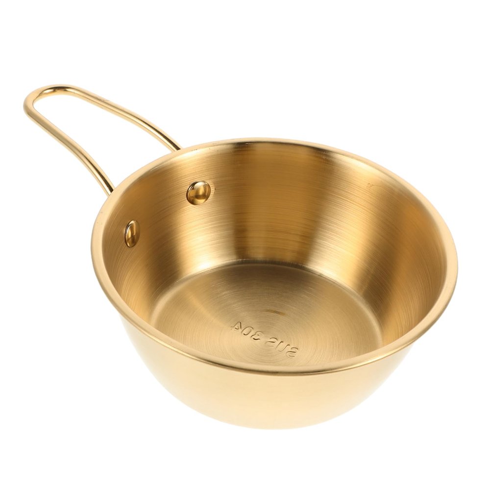 WRITWAA Stainless Steel Shaving Bowl with Elegant Gold Handle for Men Durable Lathering Cup for Wet Shaving for Home and Travel Grooming