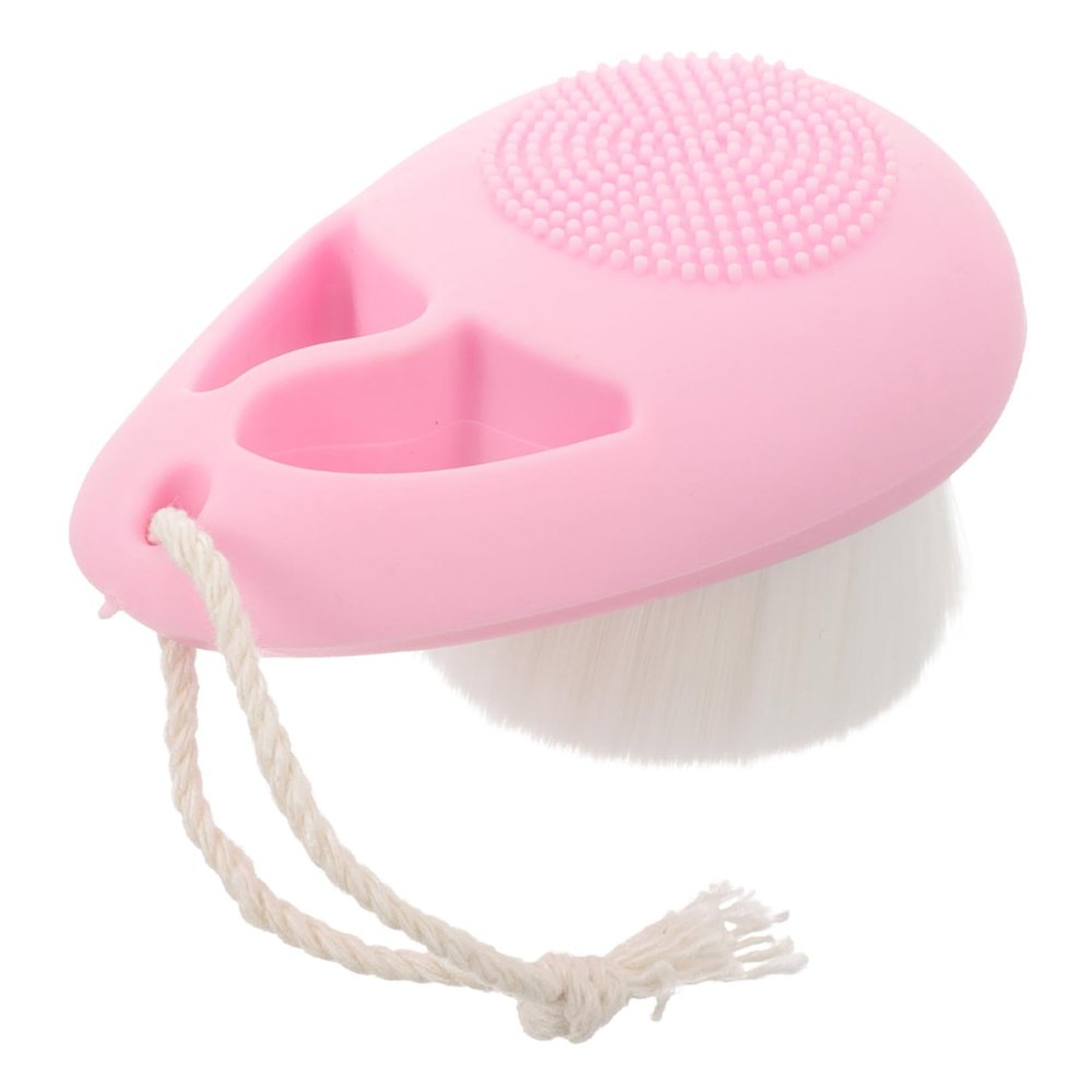 BAZEITFLOW Manual Facial Scrubber Double-Sided Silicone Face Brush Exfoliator Gentle for Skin Types