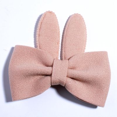 10Pcs 10CM New Rabbit Ears Shape Hair Bows Artifical Fabric Made Boutique Hair Bow For Women Friend (10Pcs Khaki, With No Clip)