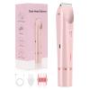 Bikini Trimmer for Women, 2-in-1 Painless Electric Razor with Ceramic Blade, Cordless for Sensitive Skin, Waterproof Dual Head Shaver Women for Facial and Body (Pink) view 1