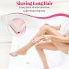 Bikini Trimmer for Women, 2-in-1 Painless Electric Razor with Ceramic Blade, Cordless for Sensitive Skin, Waterproof Dual Head Shaver Women for Facial and Body (Pink) view 3
