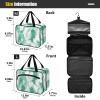 Abstract Watercolor Mint Green Cream White hanging toiletry bag for men with hook, designer essentials bag with compartments for travelers trip bolsa de maquillaje para mujer M view 3