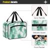 Abstract Watercolor Mint Green Cream White hanging toiletry bag for men with hook, designer essentials bag with compartments for travelers trip bolsa de maquillaje para mujer M view 4
