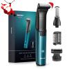 Body Hair Trimmer for Men - 6.0 Upgraded Electric Beard Trimmer, Christmas Gift 2-in-1 Dual-Head Shaver & Body Groomer for Face IPX6 Wet/Dry Use Groin & Ball Hair Painless Electric Razor Green view 1