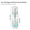 2oz Foam Pump Bottle - Travel Size Leak-Proof Mousse Containers, Plastic Clear Refillable Foaming Soap Dispenser for Hand Wash, Shampoo, Lash Cleanser | Portable & Rich Foam (2-Pack) view 2