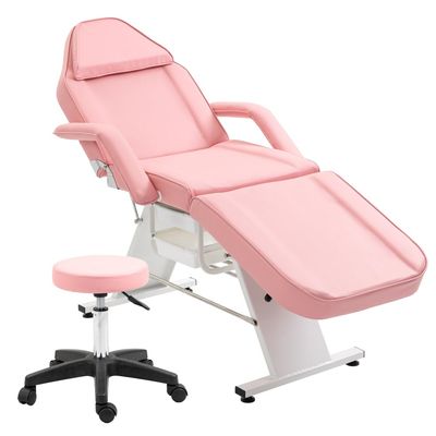 JovyTide Professioanl Massage Table, Backrest Adjustable, Removable Headrest, Bottom Shelf Storage, Memory Foam Layer Salon Bed (Pink-1 72.8'')