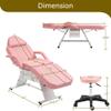 JovyTide Professioanl Massage Table, Backrest Adjustable, Removable Headrest, Bottom Shelf Storage, Memory Foam Layer Salon Bed (Pink-1 72.8'') view 2