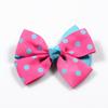 10Pcs 3" Double Grosgrain Dot Flower Bows Organza Hair Bows For Hair Accessories (10Pcs- B, With No Clip) view 2