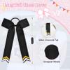 DEEKA 12PCS Collegiate Style Cheer Bows with Glitter Chevrons Tail Skinny College Cheerleader Ponytail Holder for Volleyball Softball Girls (Black/Gold/White) view 2
