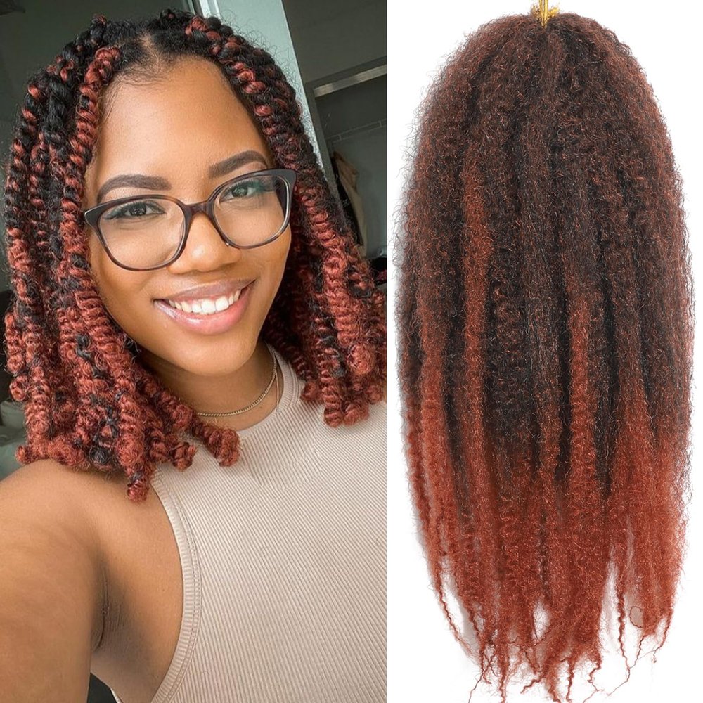 105 Strands Marley Twist Braiding Hair 12 Inch Marley Twist Hair Long T350 Marley Hair for Faux Locs 7 Packs Afro Twist Hair Extensions (T350#, 12INCH(pack of 7))