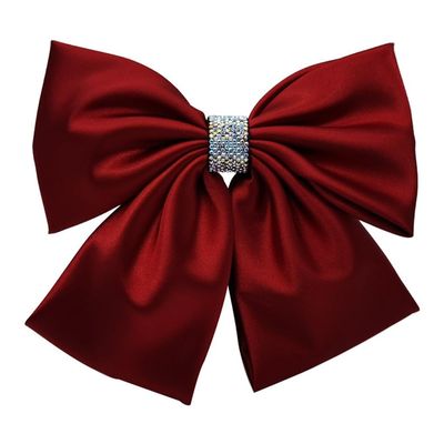 SIDUFHAOPKLL Hairpin Female Back of The Hair Decoration Silk Satin Diamond Hairpin Top Clip Cross Clip Ponytail