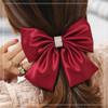 SIDUFHAOPKLL Hairpin Female Back of The Hair Decoration Silk Satin Diamond Hairpin Top Clip Cross Clip Ponytail view 2