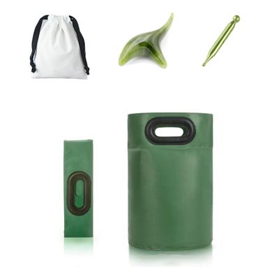 30 L Large Collapsible Foot Bath Soak Tub Portable Foot Soaking Tub with Handle and Bag Tall Bucket for Spas Deep Calf Soaking (Green, S(socks))