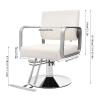Hydraulic Barber Chair, 360 Degree Rotating Salon Chairs for Hair Stylist Load-bearing Capacity 440lbs, Adjustable Hair Stylist Chair for Hair Salons, Beauty Salons (Silver Shelf + Beige Leather) view 3