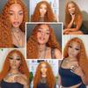 Ginger Wig Human Hair 13x6 Ginger Orange Deep Curly Lace Wig Human Hair Ginger Lace Front Wigs Human hair 200% Density ginger Deep Wave Frontal Wigs For Black Women Pre Plucked With Baby Hair 26 Inch view 4