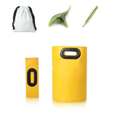 30 L Large Collapsible Foot Bath Soak Tub Portable Foot Soaking Tub with Handle and Bag Tall Bucket for Spas Deep Calf Soaking (Yellow, S(socks))