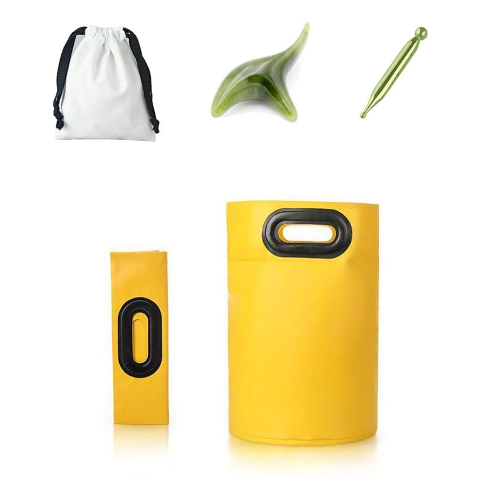 30 L Large Collapsible Foot Bath Soak Tub Portable Foot Soaking Tub with Handle and Bag Tall Bucket for Spas Deep Calf Soaking (Yellow, S(socks))