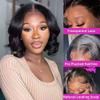13x4 HD Lace Front Wigs Human Hair Pre Plucked Bob Wig Human Hair 180 Density Body Wave Lace Frontal Glueless Wigs Human Hair 14 Inch Short Bob Wig for Black Women Natural Color view 2
