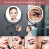 8 Inch Bathroom Mirror Wall Mounted Black USB Rechargeable Makeup Mirror Two Sided 1X/ Magnifying Adjustable LED Light Touch Screen Shaving Mirror 360 Swivel Vanity Mirror view 2
