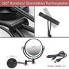 8 Inch Bathroom Mirror Wall Mounted Black USB Rechargeable Makeup Mirror Two Sided 1X/ Magnifying Adjustable LED Light Touch Screen Shaving Mirror 360 Swivel Vanity Mirror view 4