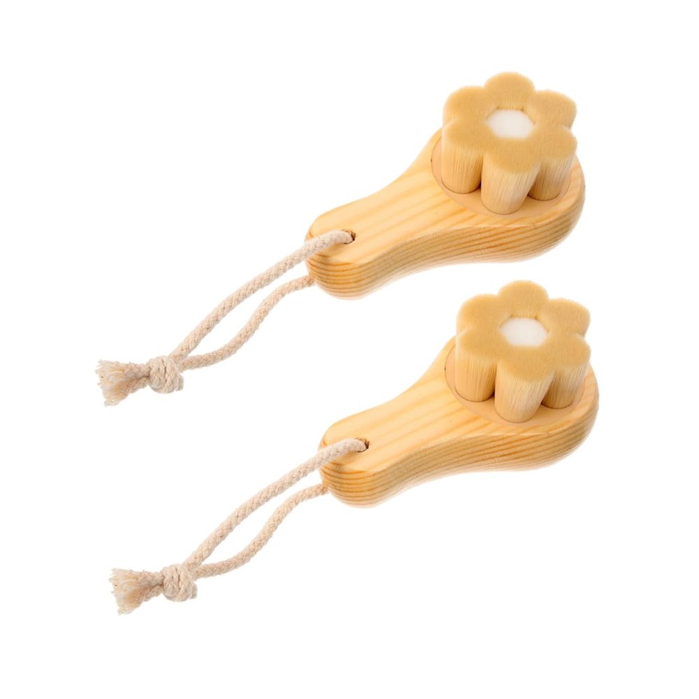 Didiseaon 2pcs Facial Cleansing Brush for Women Soft Bristle Manual Scrubber for Makeup Removal Exfoliation