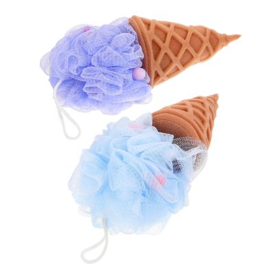 PACKOVE 2pcs Ice Cream Bath Balls Shower Supply Adorable Loofah Sponges Portable Shower Sponges
