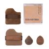 4/6x Chocolate Biscuit Powder Puff With Finger Holder Strap Fingertip Makeup Sponge Pad For Cream Concealer Eyeshadow view 1