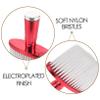 Didiseaon Electroplating Hair Brush Barber Cleaning Brush for Hairdressing Neck Soft Bristles Hair Cutting Red view 3