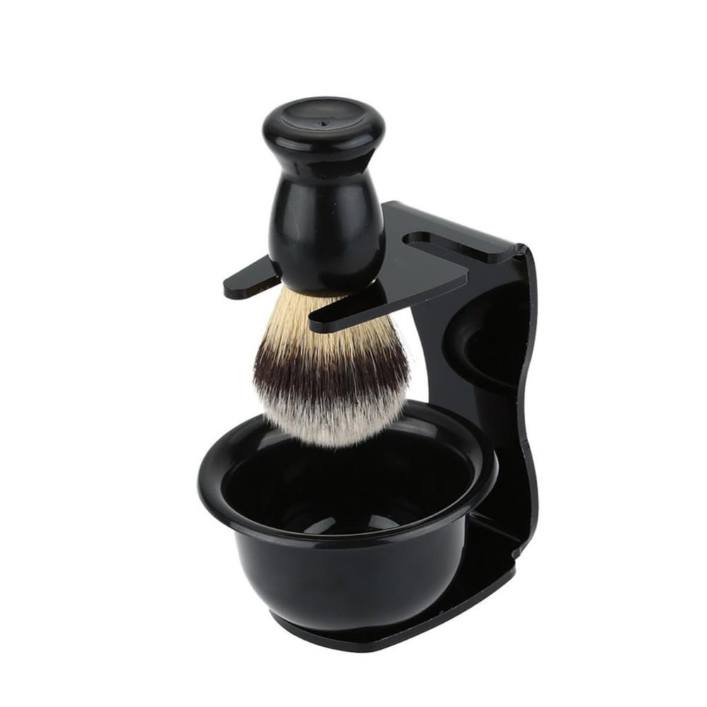 FOYTOKI Men Shaving Tool Set Acrylic Razor Brush Stand Shave Soap Bowl and Holder for Tidy Grooming