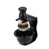 FOYTOKI Men Shaving Tool Set Acrylic Razor Brush Stand Shave Soap Bowl and Holder for Tidy Grooming view 1