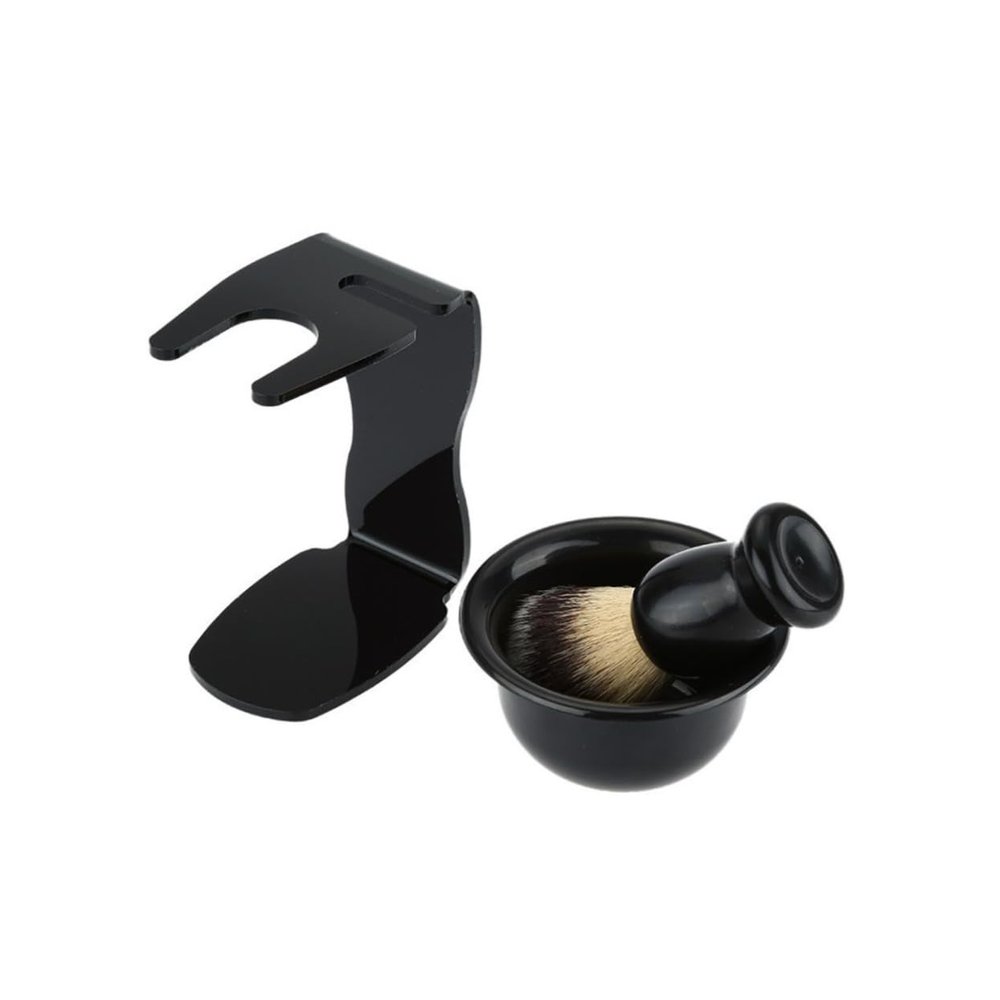 Gogogmee Facial Shaving Kit Brush Stand Razor Acrylic Shaving Bowl Set for Men Grooming