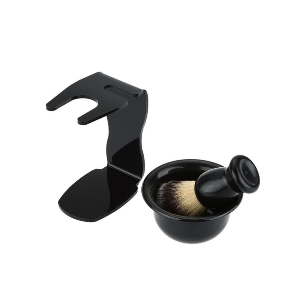 HAKIDZEL Nylon Shaving Razor Brush Set Acrylic Stand Soap Bowl Women Face Beard Shaver Accessories
