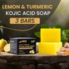AMVital Lemon Turmeric Kojic Acid Soap Bar - 3-Pack Plant-Based Face & Body Bar Soap - Gentle Daily Soap for All Skin Types - Vegan Skincare Gift for Men & Women view 2