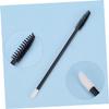 BATHVEVE 50pcs Disposable Eyelash and Eyebrow Brush Wands for Makeup for Home and Professional Use Easy to Carry for Travel and Beauty Salons Black Fiber Handle view 4