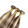 Biliisyff P4/613 Ombre Brown Straight Human Hair Bundles Honey Blonde Human Hair Bundles 8a Grade Double Weft Brazilian Virgin Hair Silky Soft Weave Extensions for Black Women 16 18 20 Inch view 3