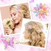 10 Pcs Decorative Butterfly Hair Clips for Women girls Rhinestone Bobby Pins Flower Hair Clip Handmade Metal Barrettes Glitter Crystal Hairpin Jewelry Accessory for Wedding Birthday, Sweet and Tend view 4