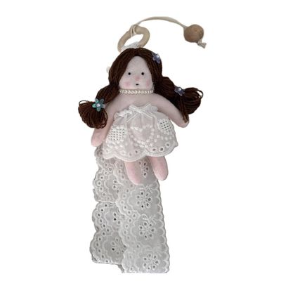 Charming Cloth Flower Dress Doll Hairpin Holder Sturdy Wall Hanging Storage Band