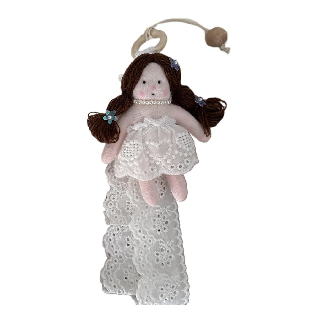 Charming Cloth Flower Dress Doll Hairpin Holder Sturdy Wall Hanging Storage Band