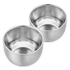 CALLARON 2pcs Heavy Duty Stainless Steel Shaving Soap Bowl Double Layer Design for Enhanced Texture Shaving Mug for Men for Home and Travel Use view 1