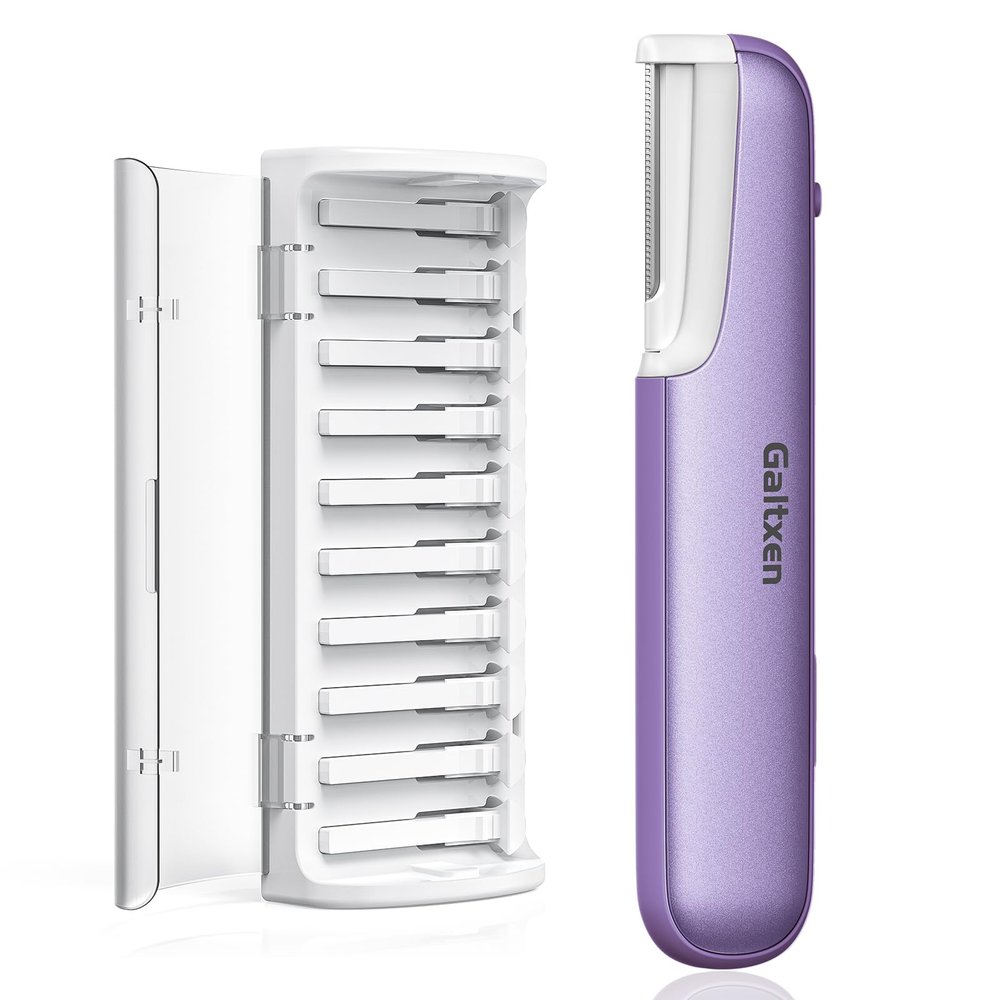 Galtxen Dermaplaning Tool for Women - Facial Exfoliation & Peach Fuzz Hair Removal with Rechargeable Sonic Edge Technology, 10 Refill Blades