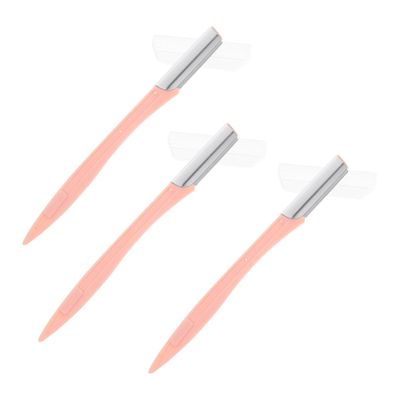 Ipetboom 3pcs Eyebrow Razors Pink Facial Hair Remover Trimmers for Precise Eyebrow Shaping Lightweight Portable Beauty Tool for Women