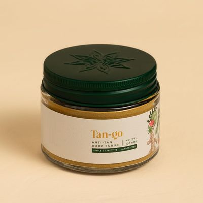 3.52oz (100 gm) Tan-Go | Handmade Anti-Tan Body Scrub with Wild Turmeric, Rose Petals, and Indian Gooseberry (Amla) | Reduces sun damage | Brightens and Exfoliates | Smooth and Refreshed Skin