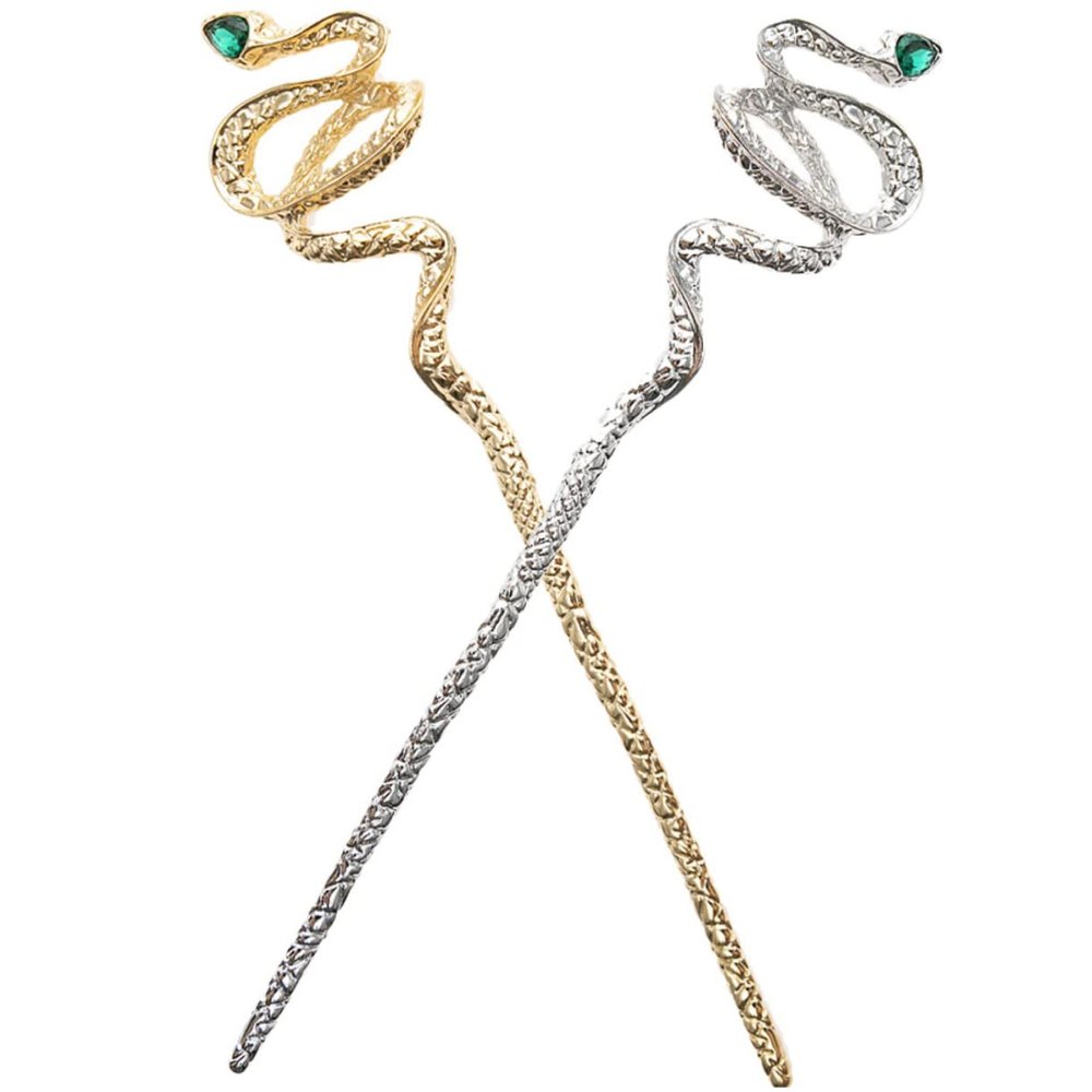 Beaupretty 2pcs Chinese Hair Stick Snake Shape Hairpin Elegant Women's Hair Accessories Marmalade