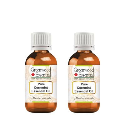 Greenwood Essential Pure Cornmint Essential Oil (Mentha arvensis) Steam Distilled (Pack of Two) 15ml X 2 (1 oz)