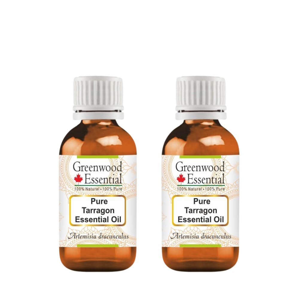 Greenwood Essential Pure Tarragon Essential Oil (Artemisia Dracunculus) Steam Distilled (Pack of Two) 10ml X 2 (0.66 oz)
