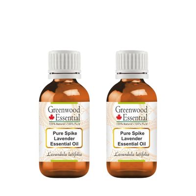 Greenwood Essential Pure Spike Lavender Essential Oil (Lavandula latifolia) Steam Distilled (Pack of Two) 15ml X 2 (1 oz)