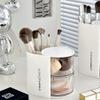 Azurphoric Hair Accessories Organizer with Hair Brush Holder, Rotatable Makeup Brush Holder for Necklaces, Earring, Bracelet, Ring, Makeup Brushes, Hair Clip and Hair Accessories (White, 2-Layer) view 3